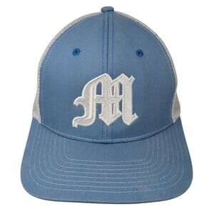 NV Caps Snapback Trucker Cap Blue One Size Adjustable Embroidered Mesh Back